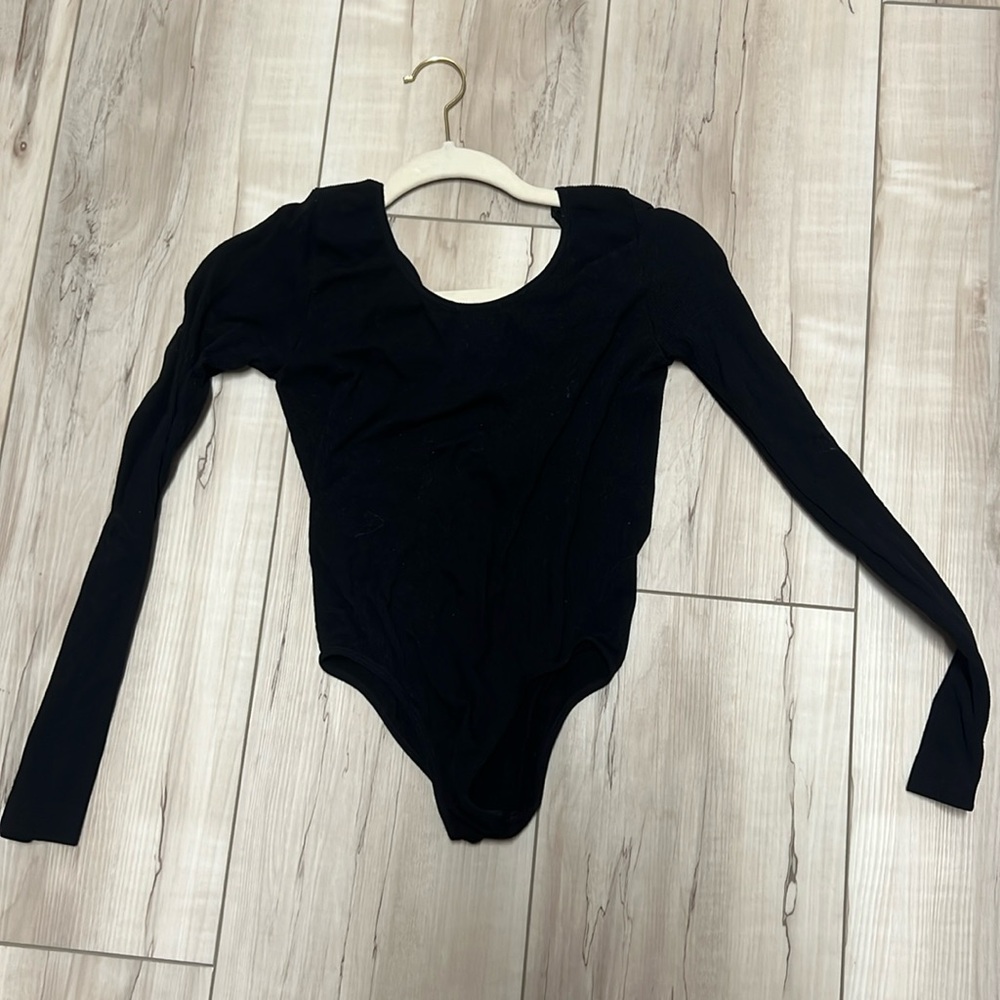 Black long sleeve body suit